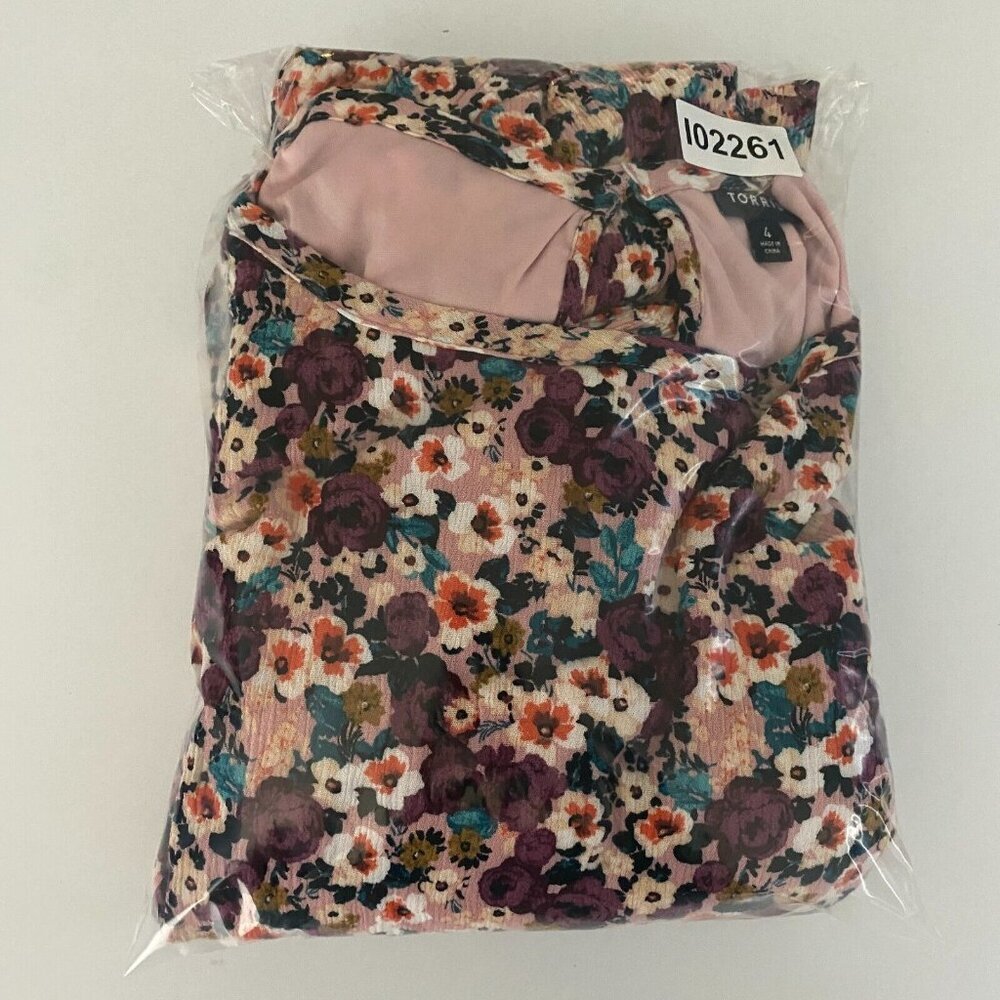 Torrid Mini Gauze Cold Shoulder Skater Dress Size 4X Floral Pockets Long Sleeve - Picture 13 of 13